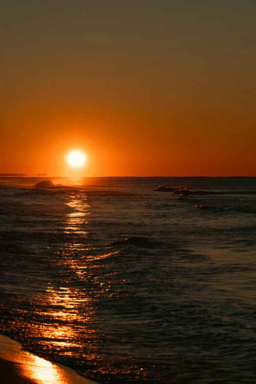 a sunset view over the ocean at the beach