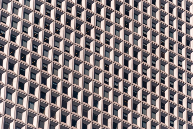 close up view of an office building's geometric exterior