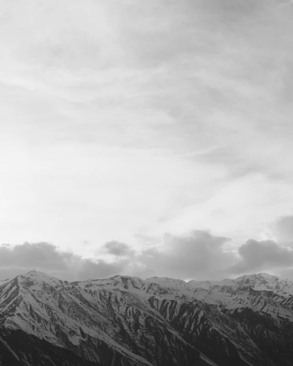 black and white po of a mountain range