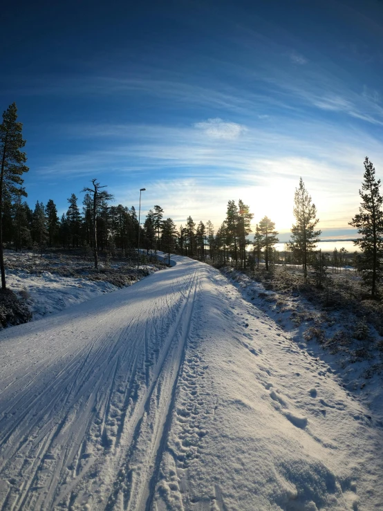 the road to the lake and other things is lined up along it