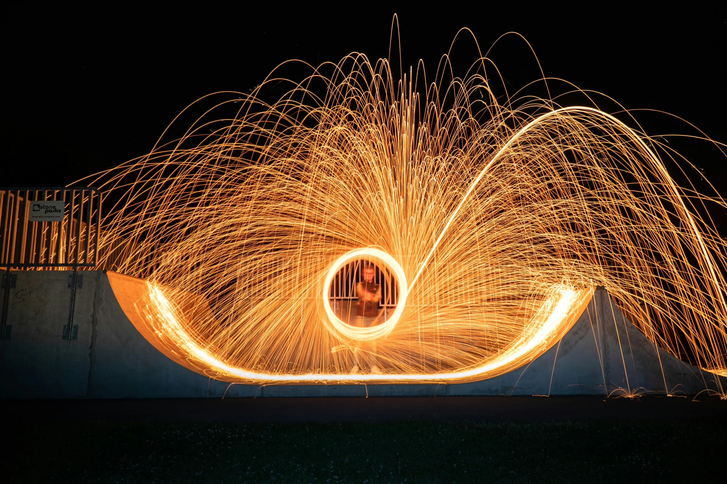 fireworks that are lit in the night sky