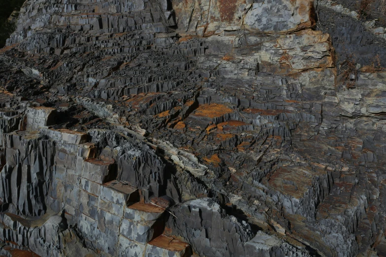 a close up of stone bricks in an area