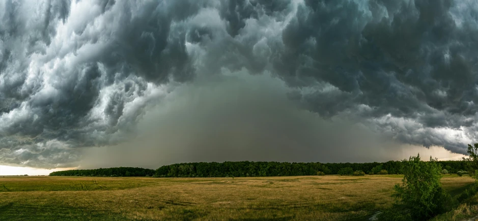 a large storm moving in to the air