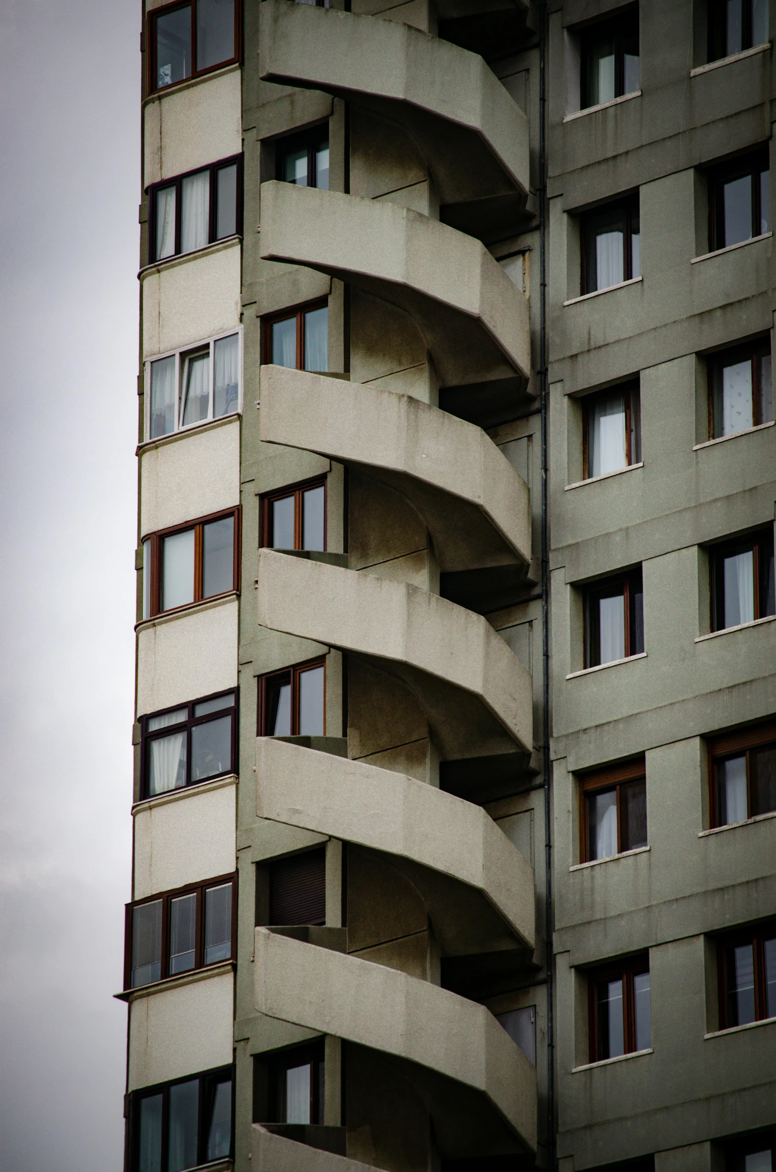 an artistic architecture po of some balconies in the daytime