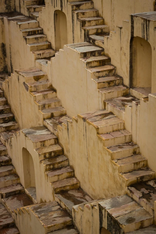 stone walls and steps are shown against the wall