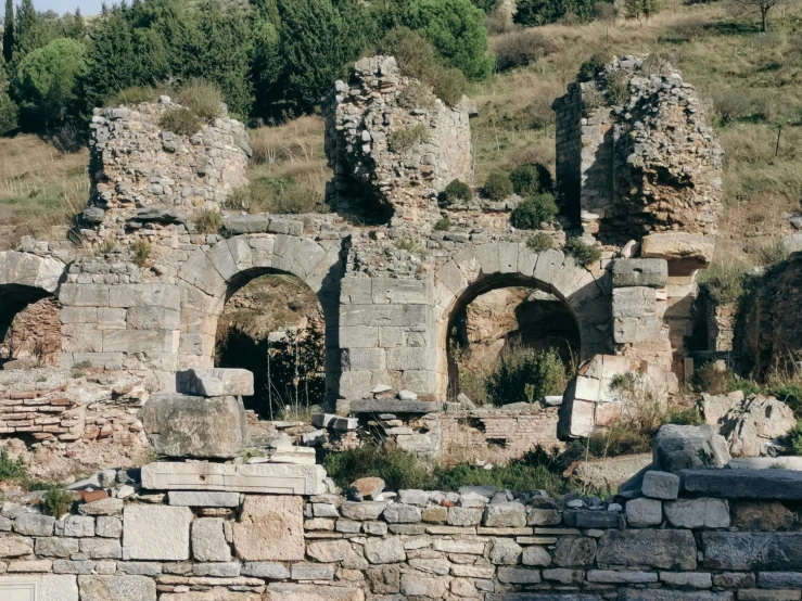 an old and very big ruins with some dirt