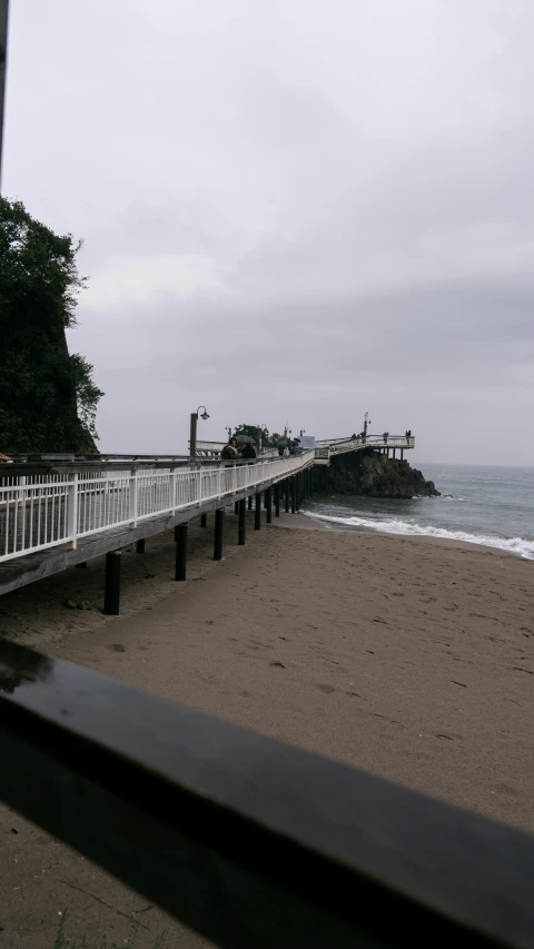 a sandy beach near the ocean and a boardwalk