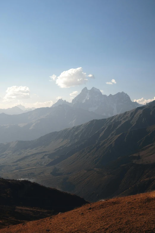 a hill side view with a lone horse in the foreground