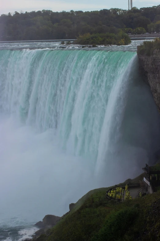 the waterfall is very high on the edge