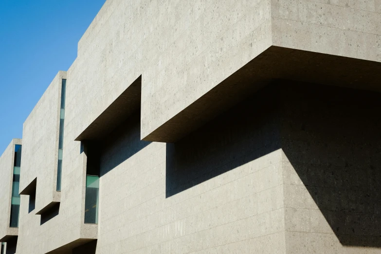 an architectural architectural view of the side of an office building