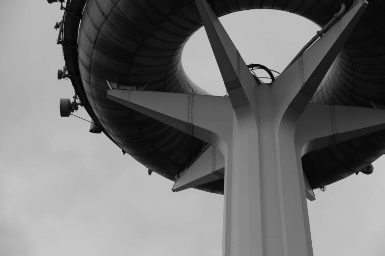 black and white pograph of a close up of a tower