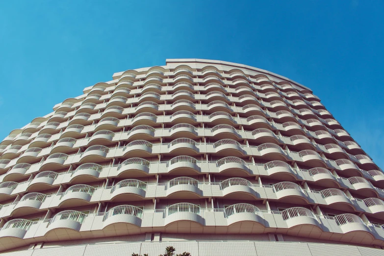 the balconys of an apartment building are closed off