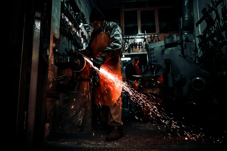 welder  wire in a factory producing copper