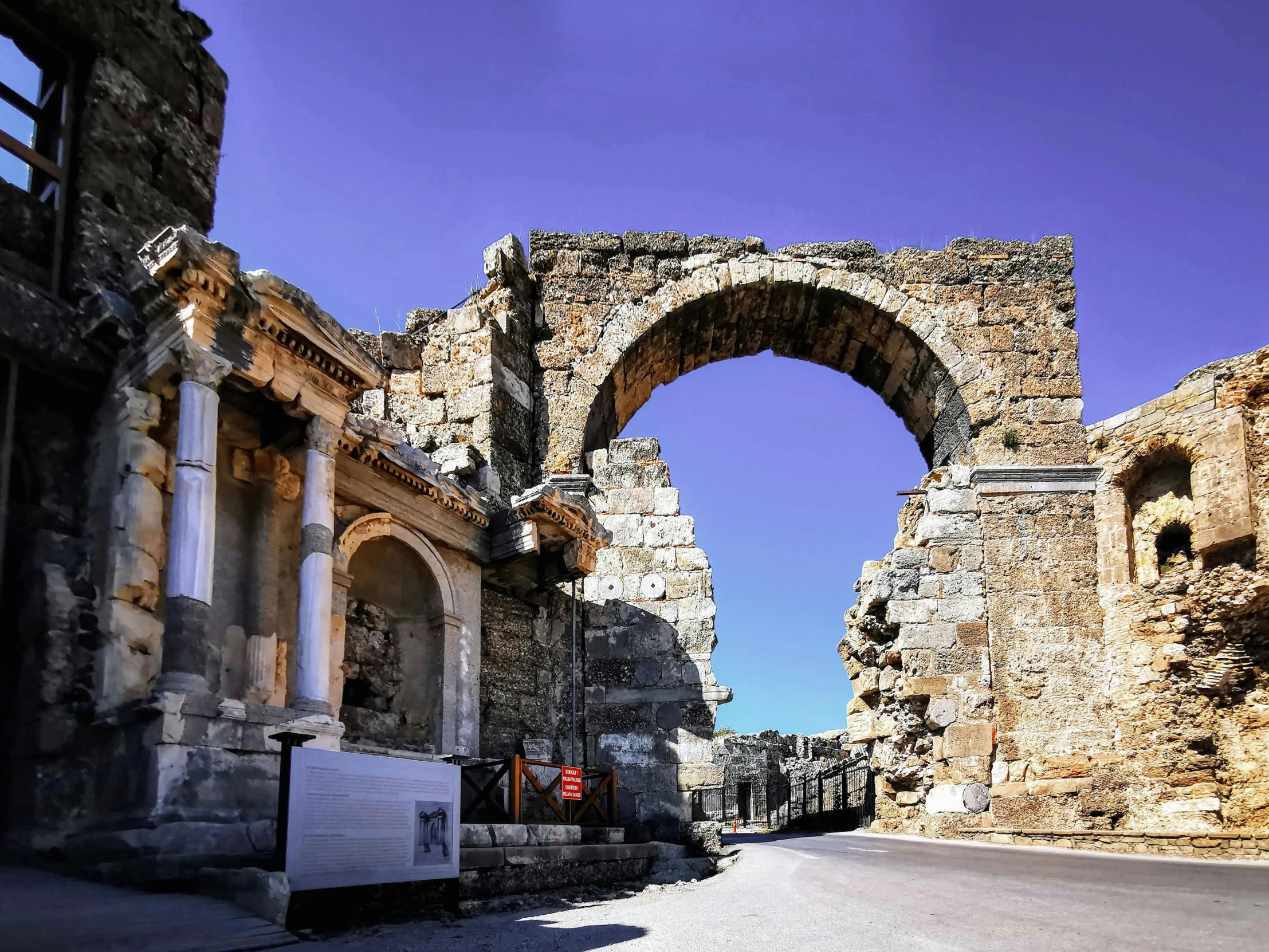 a street in the middle of the ancient city