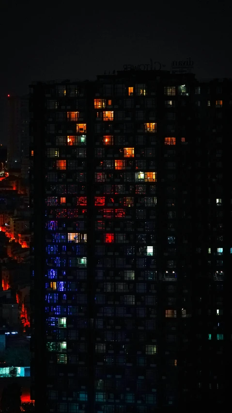 this picture of some very large buildings is shown in the night