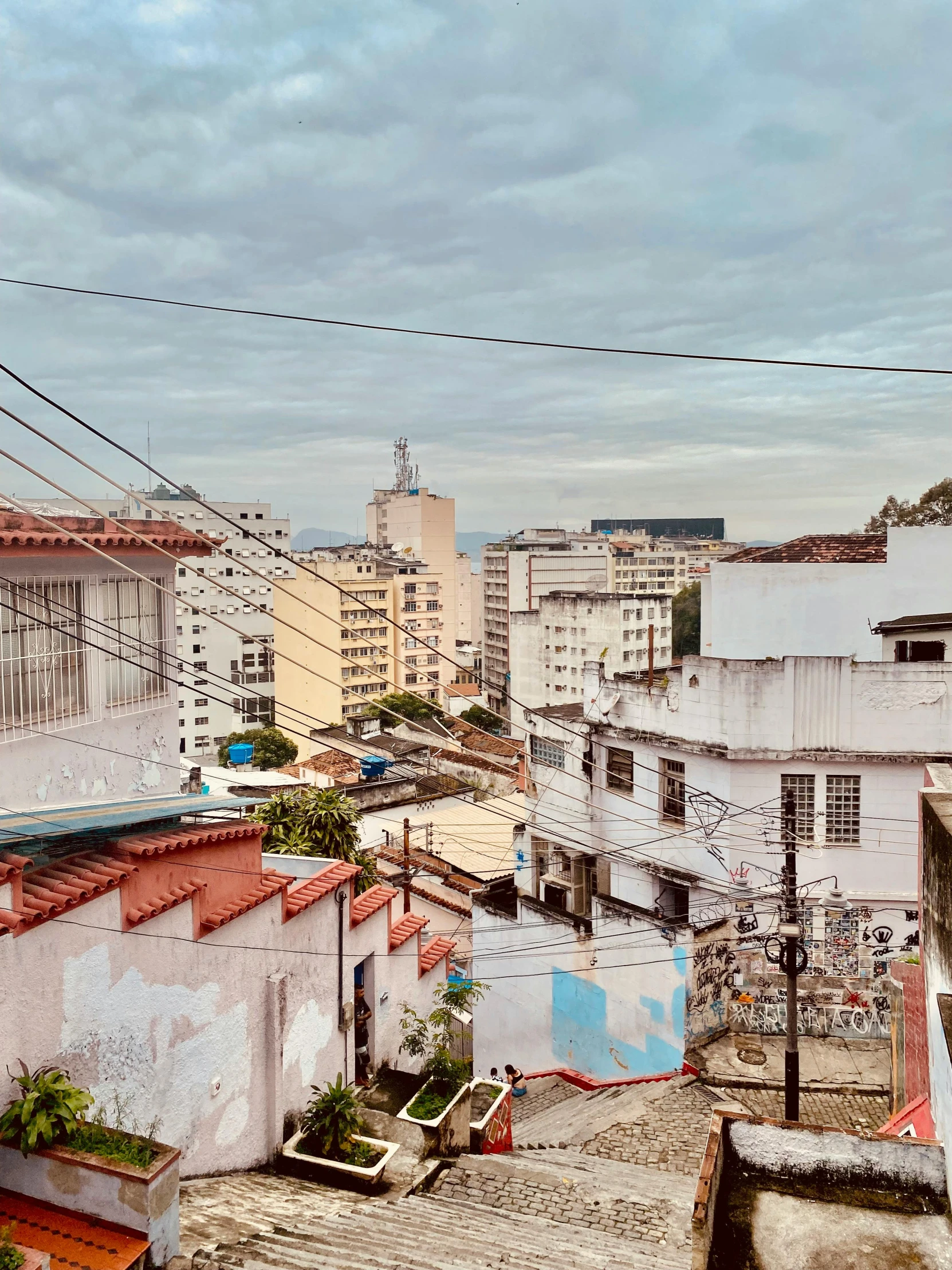 a view of an urban city from a rooftop