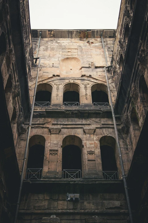 an old building that has been converted into an apartment