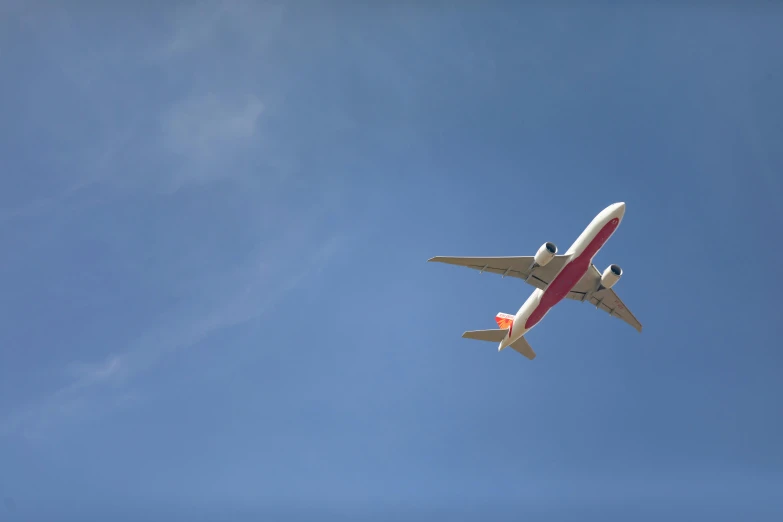 a very big plane flying in the air