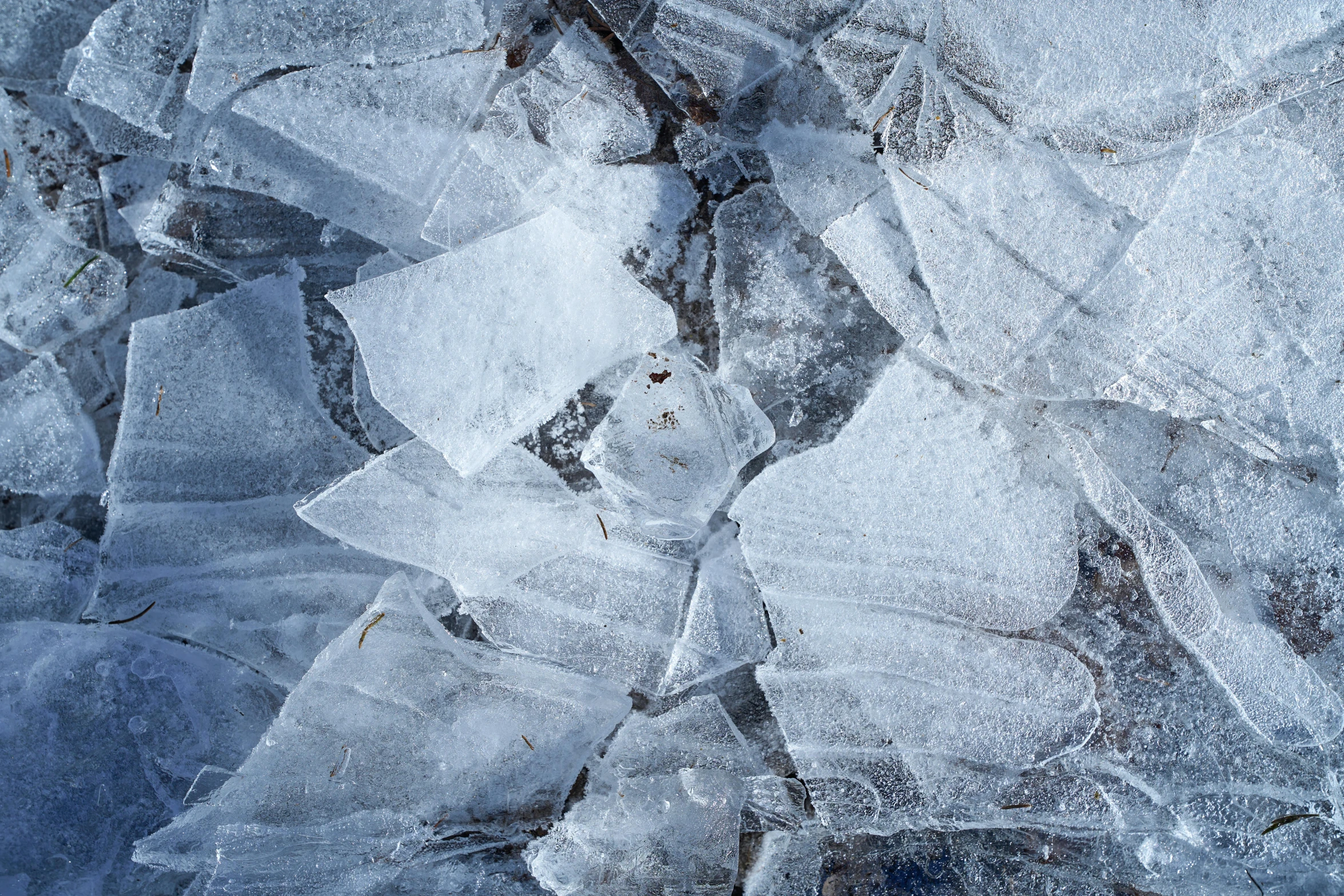 frosty surface of large pieces of ice