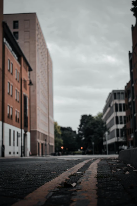 an empty street with no cars in the street