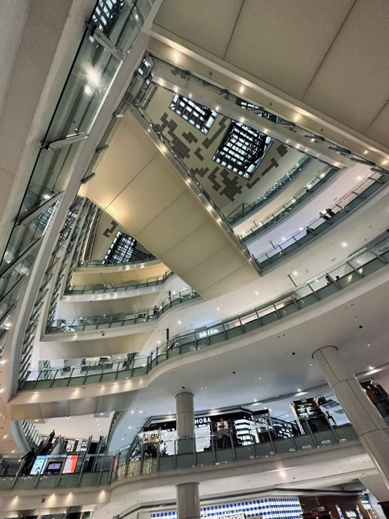 atrium in an empty building, with multiple floors