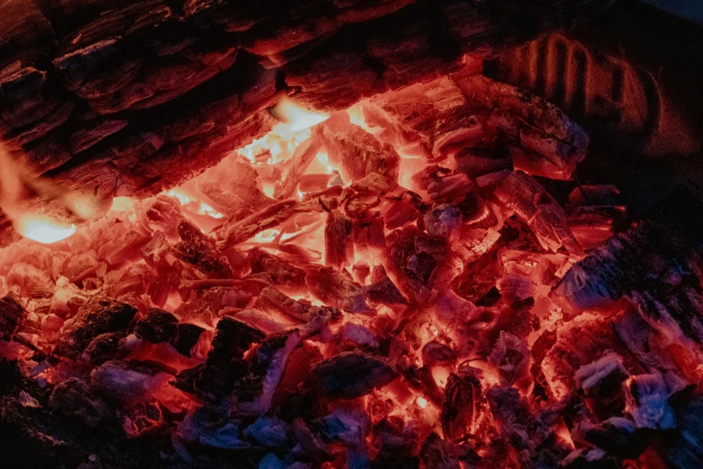 a fire pit made out of fire rocks