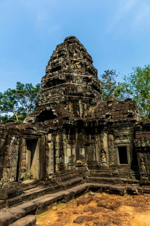 a large stone building with steps leading up to it