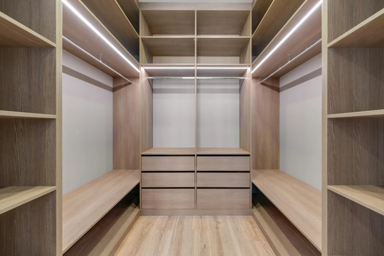 a wood room with a wooden shelf and two drawers