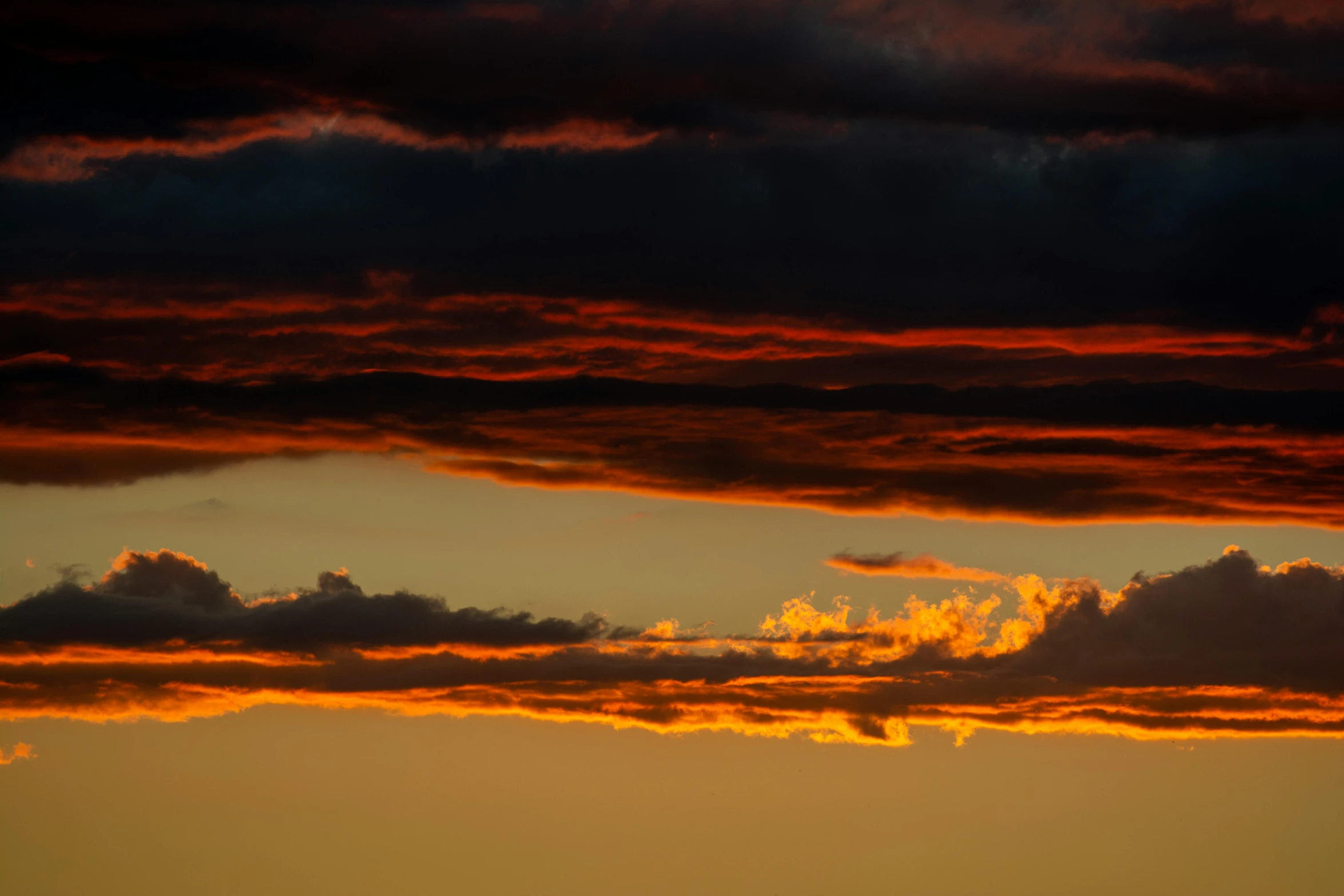 the sun setting behind the horizon with the plane in flight