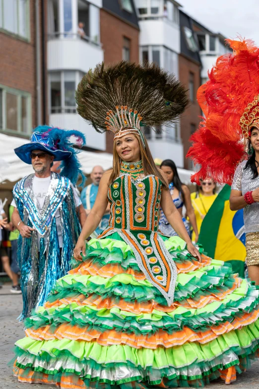 a group of young women dressed in colorful attire