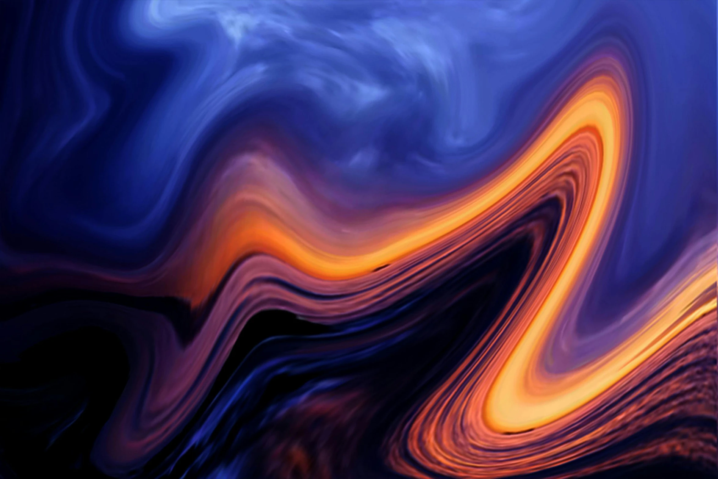 an orange and purple abstract image with blue