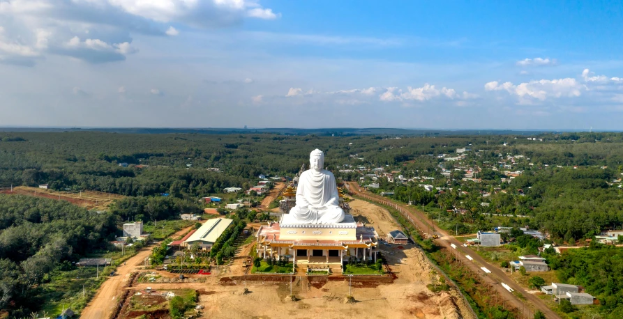 there is a large statue in the middle of town