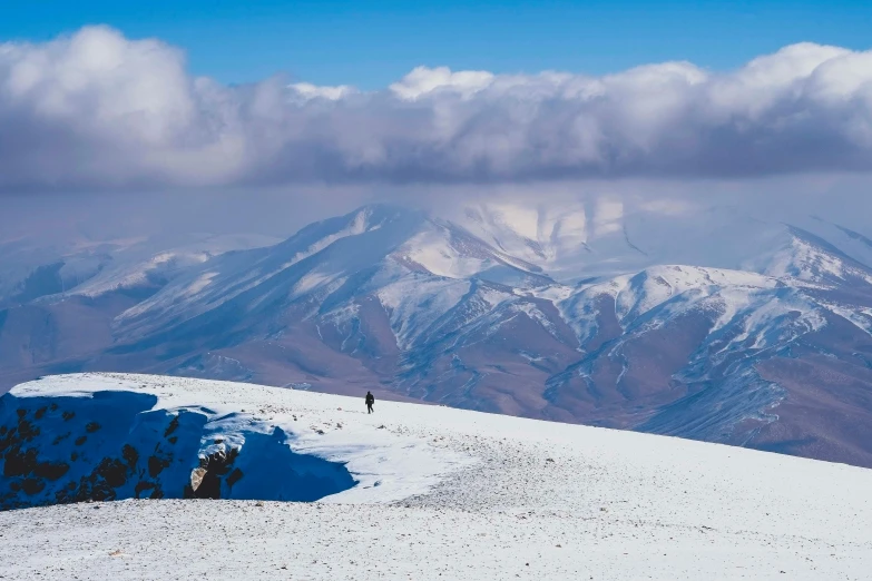 people on top of the snow covered mountain