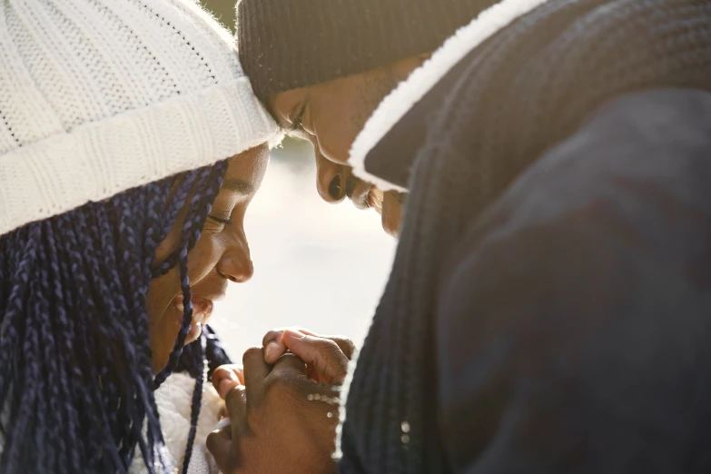 two people looking at a phone together