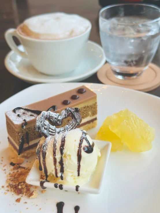 a close up of two slices of cake on a plate