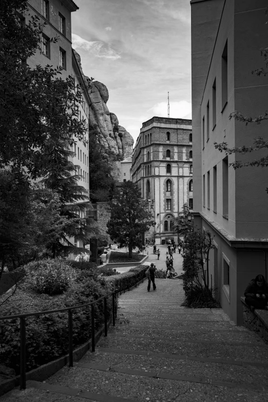 a large long street with lots of buildings