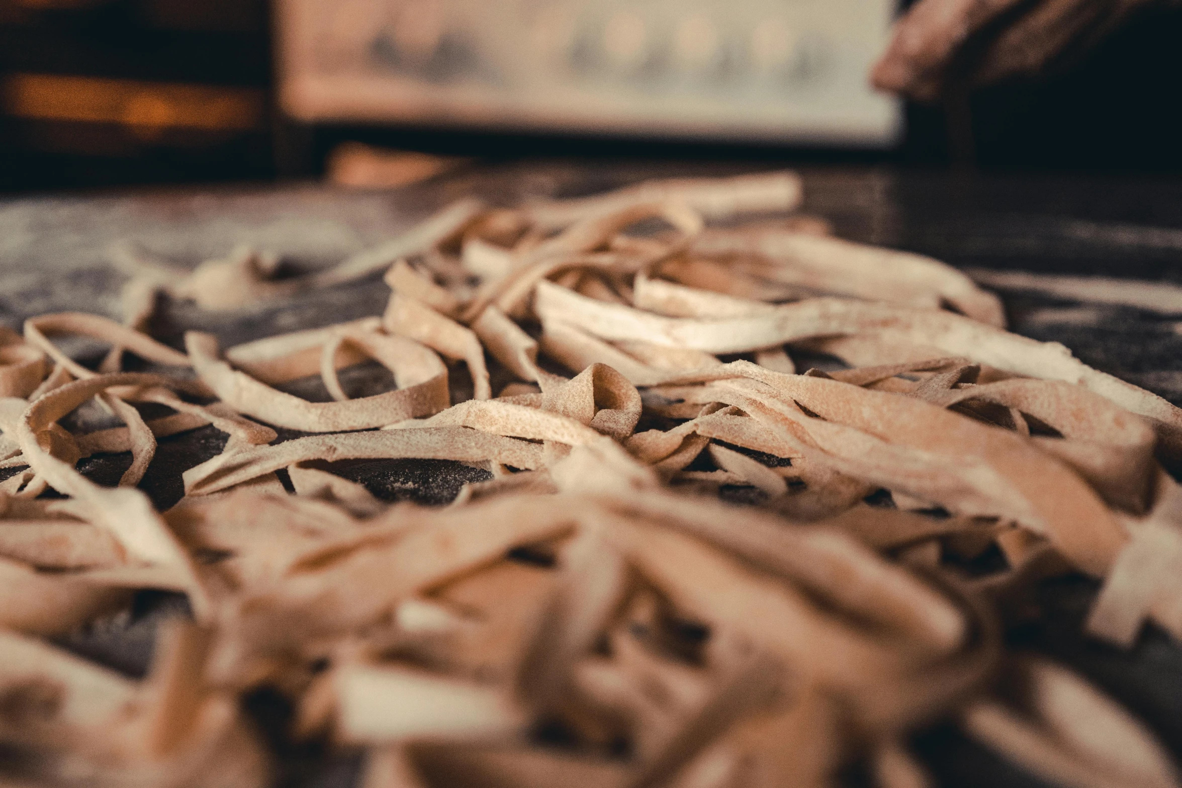 a group of pieces of cut up wood sitting on top of a counter