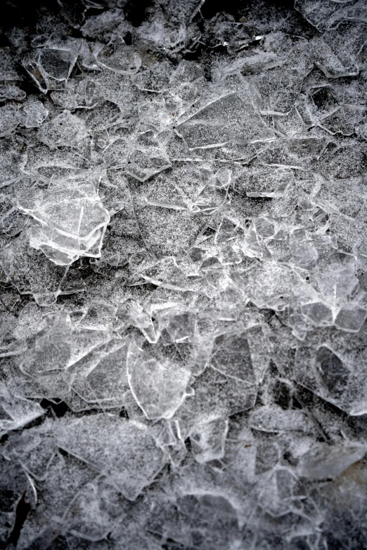 the surface of ice, which looks like ice crystals