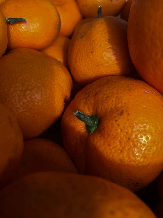 there are lots of oranges sitting on display