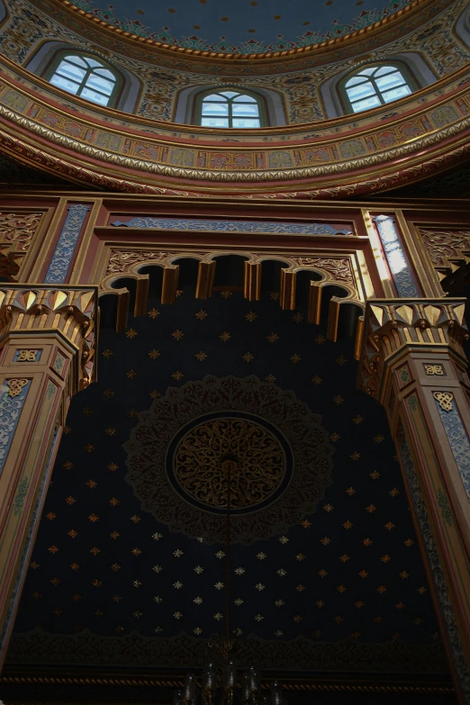 this is an ornate building ceiling