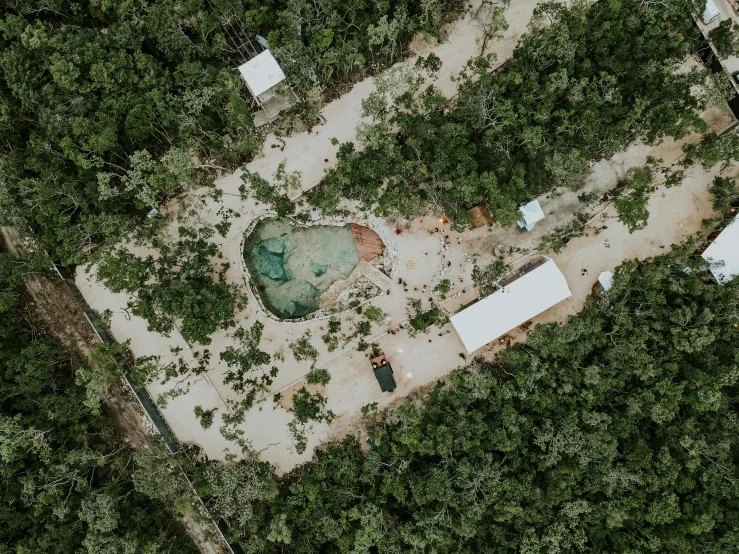 this is a aerial view of an unpaved pool