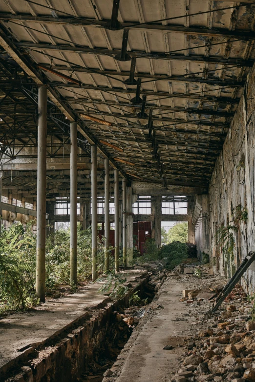 a very large brick building with some stairs