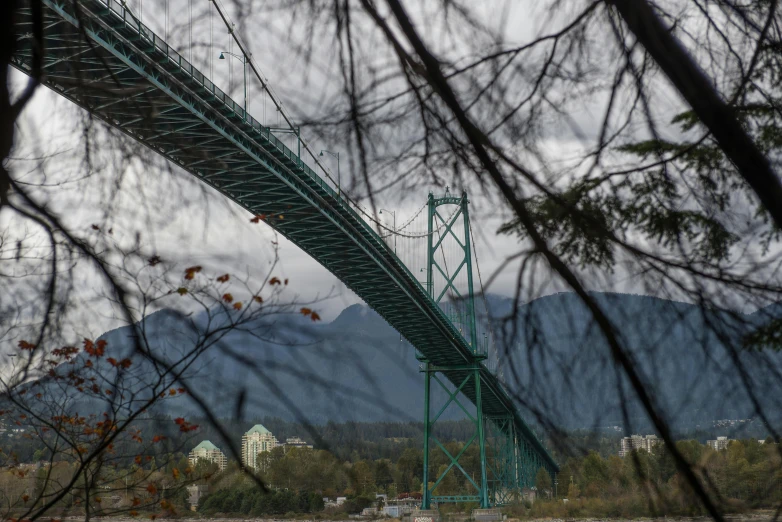 the bridge across the water is very high