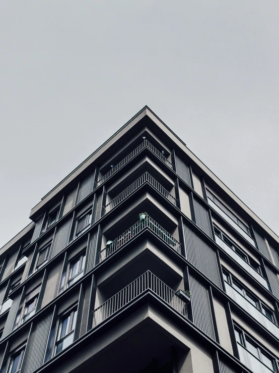 the building has balconies on its sides