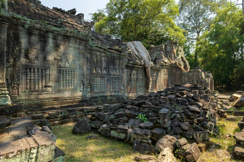 the ruins of the temple in angboden thailand