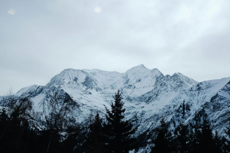 mountain peaks with trees on the side in front