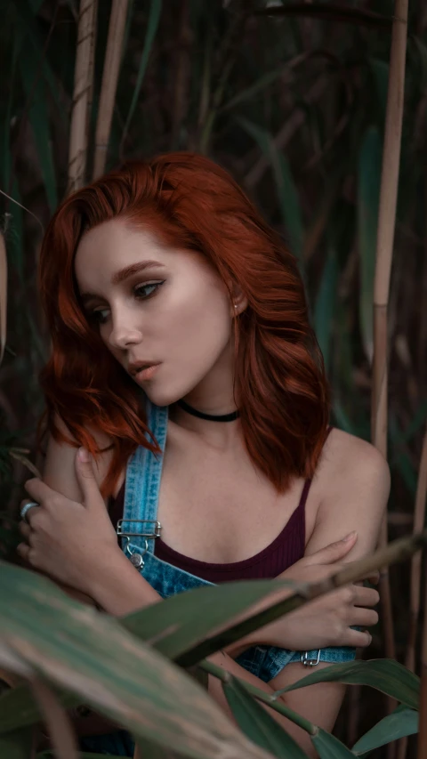 an attractive red headed woman with long red hair