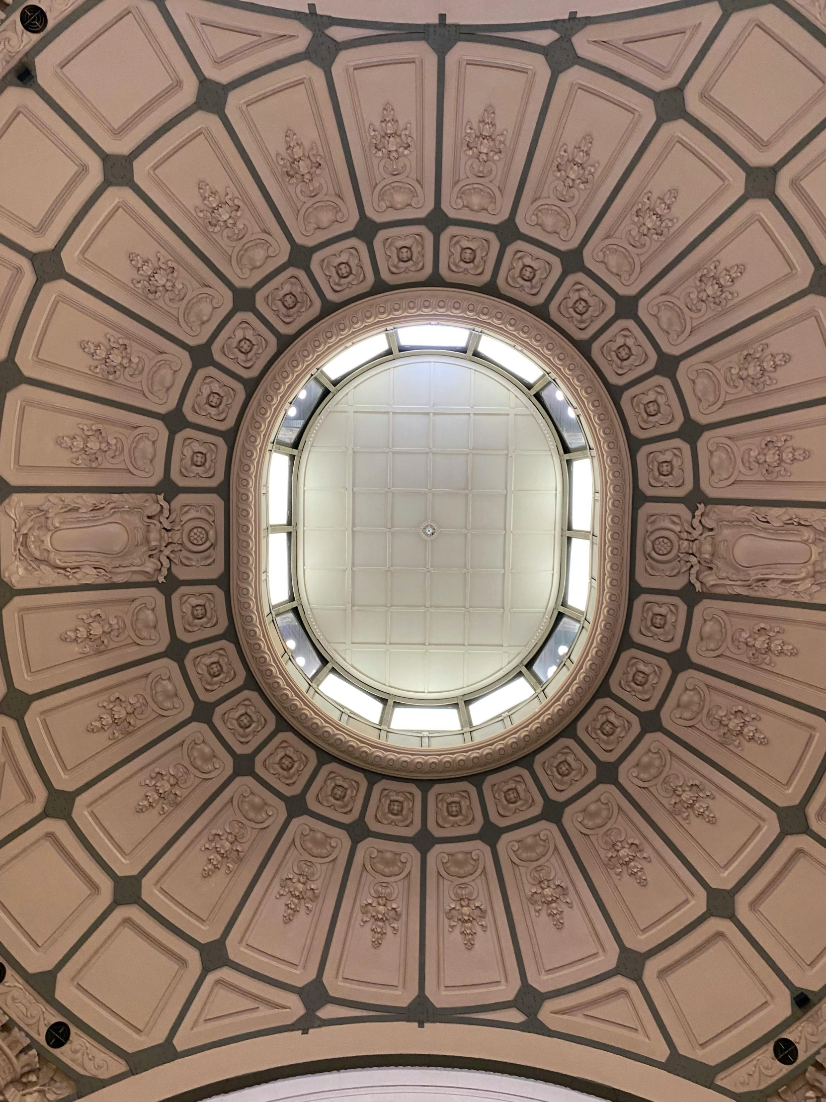 the dome of a building with a large skylight