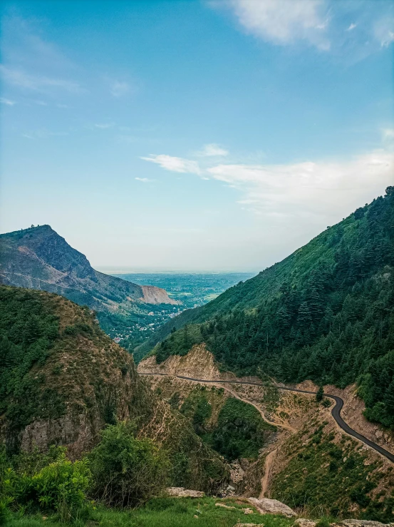 a scenic view of the mountains and rivers of a country