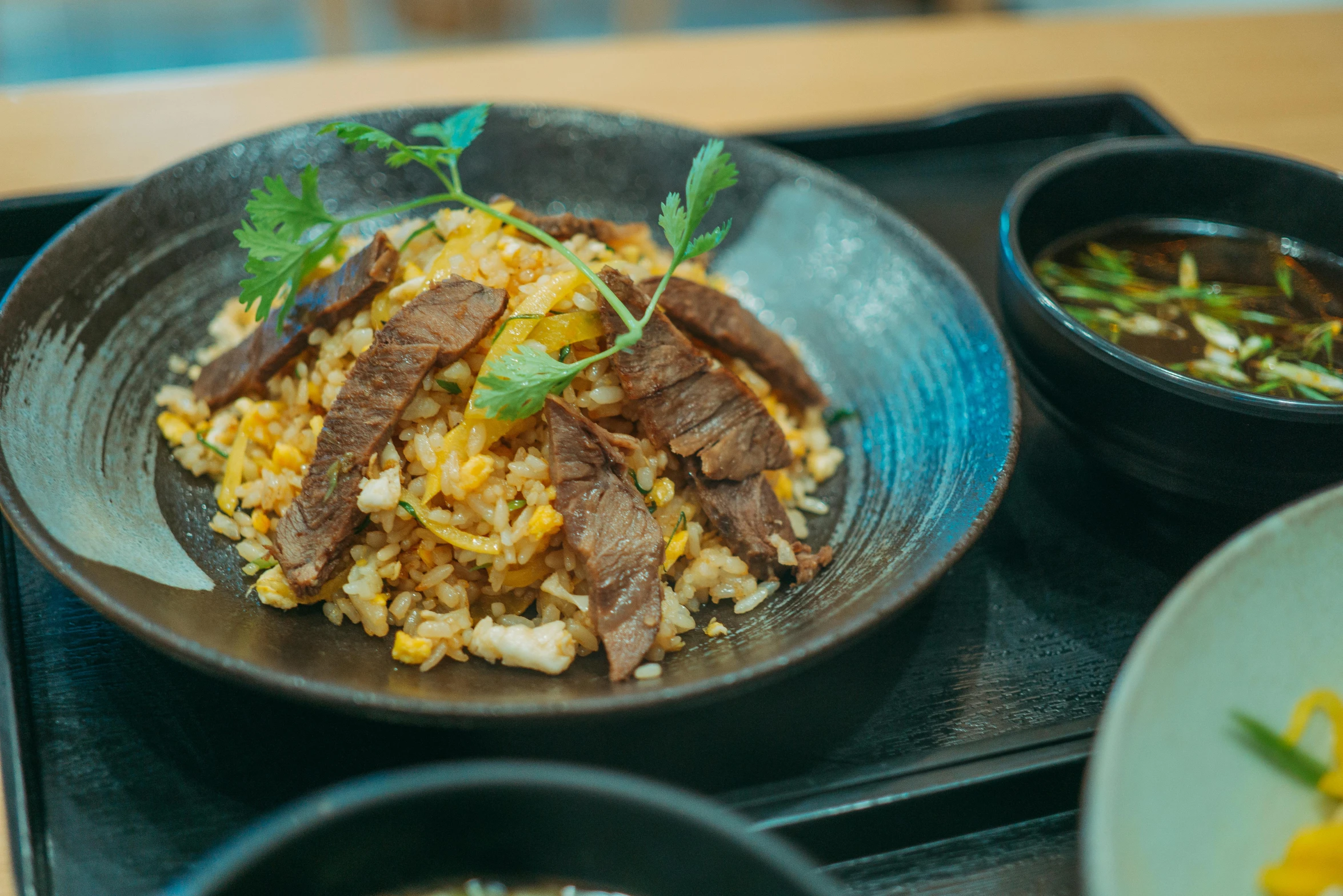 a plate that has some food on it